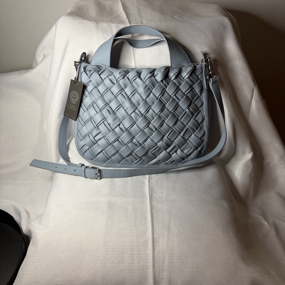 Vince Camuto Leather Miki Small Tote in Sky Blue NWT - Picture 2 of 9